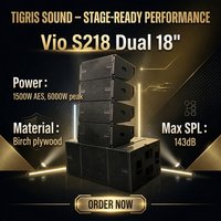 Subwoofer actif double 18 pouces Vio S218, woofer néodyme, basses puissantes, son surround, 1500W, système de sonorisation de scène étanche