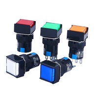 Interrupteurs à bouton-poussoir en plastique 16MM 5V 12V 24V 220V 1NO1NC/2NO2NC, à maintien, momentanés, avec LED, carrés ou ronds