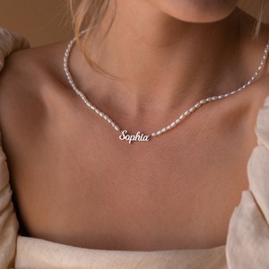 Regalo di san valentino delizia acciaio inossidabile 18K eleganza oro perla artificiale moda gioielli collane <span class=keywords><strong>con</strong></span> Charm <span class=keywords><strong>lettera</strong></span> - Product Image 6