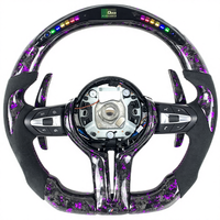 Volant en fibre de carbone forgé LED PRM pour BMW F10 F30 F90 F01 F02 F12 F13 F20 F21 F40 E87 E81 E82 E88 E90 E91 E92 E93