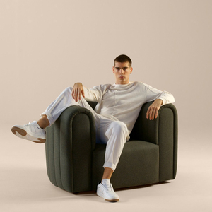Sofá ligero y moderno de tela de terciopelo para sala de estar, muebles de lujo de un asiento, nuevo - Product Image 5