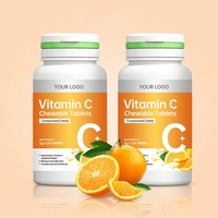 Comprimés à croquer de vitamine C OEM, bonbons compressés, complément alimentaire beauté pour adultes, durée de conservation de 24 mois, certifié ISO 9001