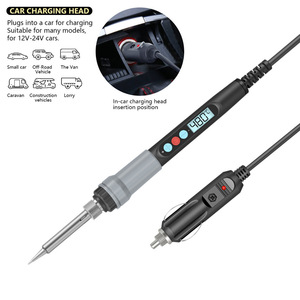 <span class=keywords><strong>Fer</strong></span> à <span class=keywords><strong>souder</strong></span> à chauffage interne avec affichage numérique 18-72W, alimentation CC 12V <span class=keywords><strong>24V</strong></span> via allume-cigare pour voitures et camions - Product Image 4