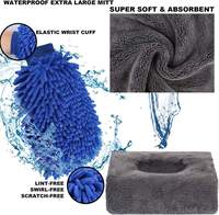 Kit d'outils d'accessoires de lavage de voiture Seau pliable Gant de lavage éponge Serviettes Pneu Brosse Duster Kit complet d'entretien de voiture intérieur