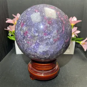 Wholesale Natural Mixed Materials Big Spheres Amber Agate Dragon Blood Stone Large Sphere For Decoration