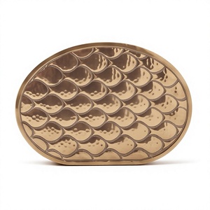 Porta Servilletas de Metal Pesado con Motivo Ovalado Texturizado Único, Textura Fundida, Vajilla para Cocina y Comedor - Product Image 1