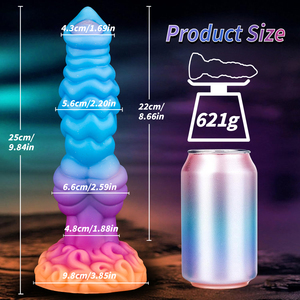 جملة: ألعاب جنسية للبالغين للرجال والنساء، قضيب اصطناعي ضخم من السيليكون الناعم بتصميم عقدة كلب فضائي مضيئة، للبيع بالجملة - Product Image 5