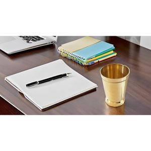 PARIJAT Artisanat moderne et classique 10 oz en laiton menthe Julep tasse finition lisse verre empilable pour restaurants en boîte - Product Image 3