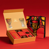 Luxe vierkante geschenkverpakking van stevig karton voor chocolade, snoep, gedroogd fruit, Ramadan, Eid, zakelijke groothandel, met logo.