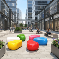 Chaise longue et banc en fibre de verre modernes pour espaces publics extérieurs – Sièges durables pour centres commerciaux et écoles