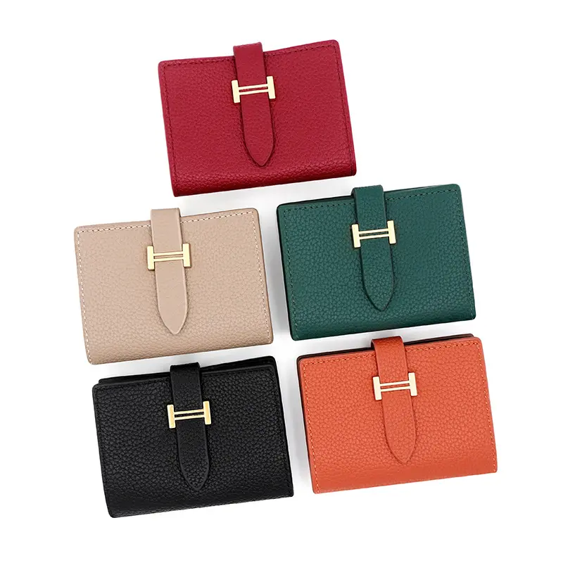 Hot selling Women Fashion Designer Wallet Classic Letter H Short Wallet Men's Money Credit Card Holder Billfold Coin Purse Bag