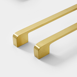 Kosin-8804 Brass nhà bếp phần cứng đánh bóng Brass nhà bếp ngăn kéo kéo chải vàng vuông tủ xử lý tủ quần áo phần cứng - Product Image 3