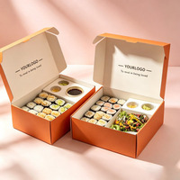 Caja de Cartón Biodegradable para Sushi con Espacio para Salsa, Caja para Aperitivos Recubierta, Reciclable, para Sándwiches y Alimentos