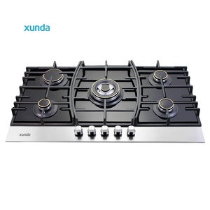 Xunda Cuisinière à gaz 5 brûleurs Cuisinière à gaz intégrée Cuisinière à gaz Verre trempé Allumage électronique Compatible GPL - Product Image 1