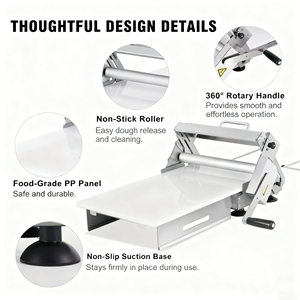 Rodillo de masa plegable de acero inoxidable 304 con tabla de 23.62" x 11.81" y rodillo antiadherente para fondant, rodillo manual para masa - Product Image 2