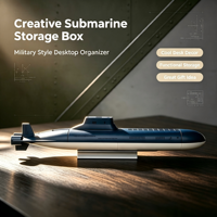 Modèle de sous-marin créatif imprimé en 3D en plastique moderne de qualité supérieure, boîte de rangement multifonctionnelle pour bureau, décoration sur le thème de la marine militaire