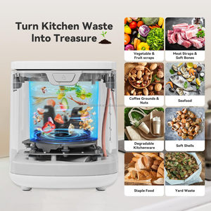 One-Touch hoạt động chất thải thực phẩm composter nhỏ gọn điện 3.5L lớn <span class=keywords><strong>compost</strong></span> bin với 2 có thể tháo rời Bộ lọc Carbon - Product Image 6