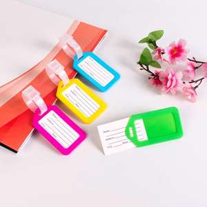 Étiquette de bagage de voyage personnalisée avec logo, motif de dessin animé en caoutchouc, impression sérigraphique, cadeau promotionnel portable pour entreprise - Product Image 3