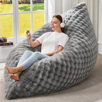 Fauteuil pouf rectangulaire de luxe décontracté Supreouts 3-en-1, coussin de sol géant convertible, housse lavable en machine, canapé