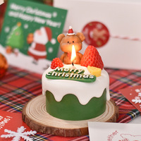 Bougie d'aromathérapie de Noël faite à la main avec cire de soja mélangée, coffret cadeau inclus - Vente en gros pour petite amie, filles, décorations de gâteaux