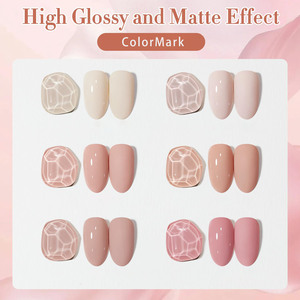 Juego de esmalte de gel <span class=keywords><strong>para</strong></span> uso en <span class=keywords><strong>uñas</strong></span>, color beige claro, rosa, Rosa neutra, 15 ML - Product Image 1