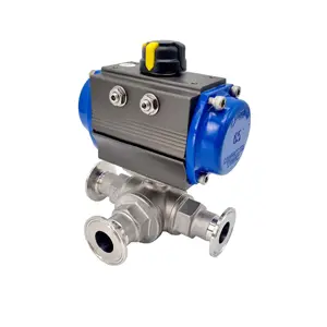 Best Discounts Automatic Level Control Big Sale Promotion Internally Mounted Pneumatic Sanitary 3-Way Ball Valve Single Acting
