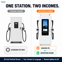 Chargeur rapide DC intelligent 320 kW, 2 pistolets, double prises, indicateur LED, écran publicitaire 22 pouces, station de recharge multimédia pour véhicules électriques