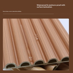 Panneau en bois ondulé Eco Wood Wave Board 150, gaufré, concave-convexe, sans peinture, grille décorative murale en bois - Product Image 3