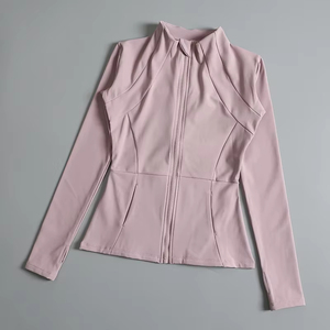 Chaqueta Deportiva Yimo Nueva para <span class=keywords><strong>Mujer</strong></span>, Colores Sólidos, para Fitness, Yoga, Ejercicio, Correr al Aire Libre, Manga Larga, Cierre Completo - Product Image 6