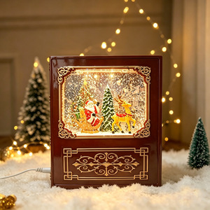 Nuovi regali natalizi a forma <span class=keywords><strong>di</strong></span> libro, Babbo Natale, pupazzo <span class=keywords><strong>di</strong></span> neve, fiocchi <span class=keywords><strong>di</strong></span> neve, carillon, lanterna a vento, atmosfera e decorazione da scrivania - Product Image 2