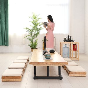 Tatami giapponese tavolo da tè e sedia combinazione in legno massello grande piatto <span class=keywords><strong>Zen</strong></span> seduto a bovindo homestay yoga studio tavolo basso - Product Image 4