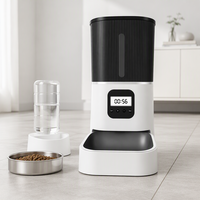Distributeur automatique de nourriture pour animaux de compagnie intelligent portable 6L avec écran LCD, télécommande, enregistrement, alimentation programmée, matériau ABS, étanche IPX4, batterie