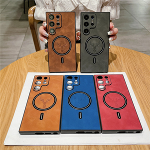 Custodia in pelle per <span class=keywords><strong>Samsung</strong></span> Galaxy S25 Ultra <span class=keywords><strong>Cover</strong></span> S24 <span class=keywords><strong>FE</strong></span> S23 S22 <span class=keywords><strong>S21</strong></span> Note20 <span class=keywords><strong>Cover</strong></span> a carica magnetica - Product Image 1