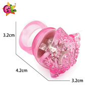3 LED Lampu Bentuk Bintang Bercahaya dengan Tulisan LOVE, Mainan Jari Jelly Flash untuk Hadiah Anak
