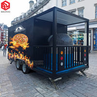 Camion de nourriture pizza mobile avec marque personnalisée Cuisine entièrement équipée Logos personnalisés Remorque alimentaire à vendre