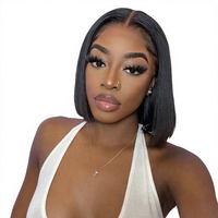 Perruque Lace Front HD Brésilienne, Dentelle Transparente, Cheveux Humains 100% Vierge Remy, Cuticules Alignées, Frontale Droite Naturelle 13x4