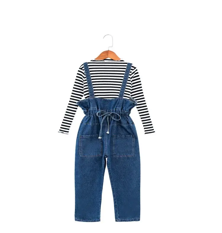 Kids clothes for baby girls jeans jumpsuit denim new fashion design spring autumn children wear