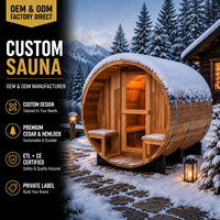 Sauna en bois de cèdre rouge populaire en gros, sauna extérieur en cèdre canadien, sauna à bois portable avec vapeur à prix réduit