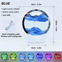 Veilleuse de sable moderne créative et colorée en PVC, corps d'ombre rond, cadeau relaxant à piles pour le salon