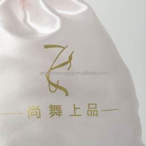 Reusable Pink Satin <b>Drawstring</b> Book Bag Dust Bags for Shoes Custom logo Big Satin <b>Pouch</b> - Product Image 5