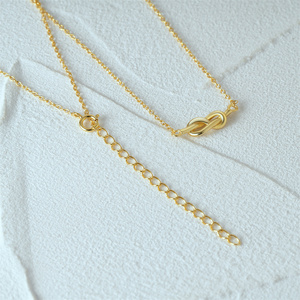 Minimalista S925 plata esterlina anudada corazón amor colgante collar amor nudo Mujeres 18K oro figura <span class=keywords><strong>ocho</strong></span> diseño collar - Product Image 5