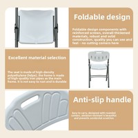 Chaise pliante d'extérieur en plastique HDPE avec structure métallique - Chaise portable pour jardin, bureau et formation (style moderne et épuré)
