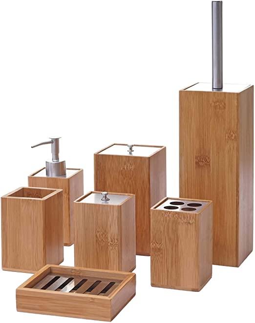 Экологичный многоразовый бамбуковый набор аксессуаров для ванной комнаты