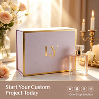 Nouvelle boîte cadeau de luxe en carton rose sur mesure pour flacon de parfum vide