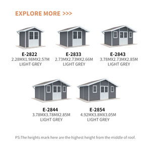 새로운 디자인 나무 플라스틱 복합 방수 창고 저장 야외 wpc 정원 창고 - Product Image 4