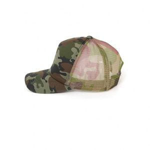Casquette de camionneur vintage unisexe en coton pur incurvé de qualité supérieure, motif camouflage, 5 panneaux, maille extérieure - Product Image 4
