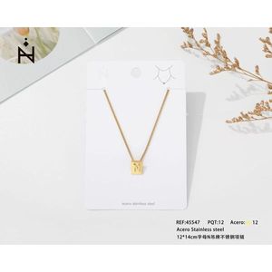 Collana in Acciaio Inossidabile con Ciondolo a Forma di Lettera M 12x14cm, Gioiello alla Moda - Product Image 3