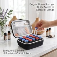 Organisateur de rangement pour 15 flacons en verre de 10 ml, étui de protection pour flacons d'insuline avec poche en filet pour utilisation au réfrigérateur
