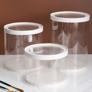 Ingrosso scatola di plastica rotonda trasparente con rivestimento UV e stampa in rilievo <span class=keywords><strong>per</strong></span> feste di compleanno matrimoni e regali - Product Image 2