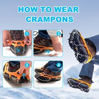 Crampons pour chaussures - 12 crampons à pointes en acier inoxydable - Grips antidérapants pour la neige pour la randonnée, l'alpinisme et l'escalade